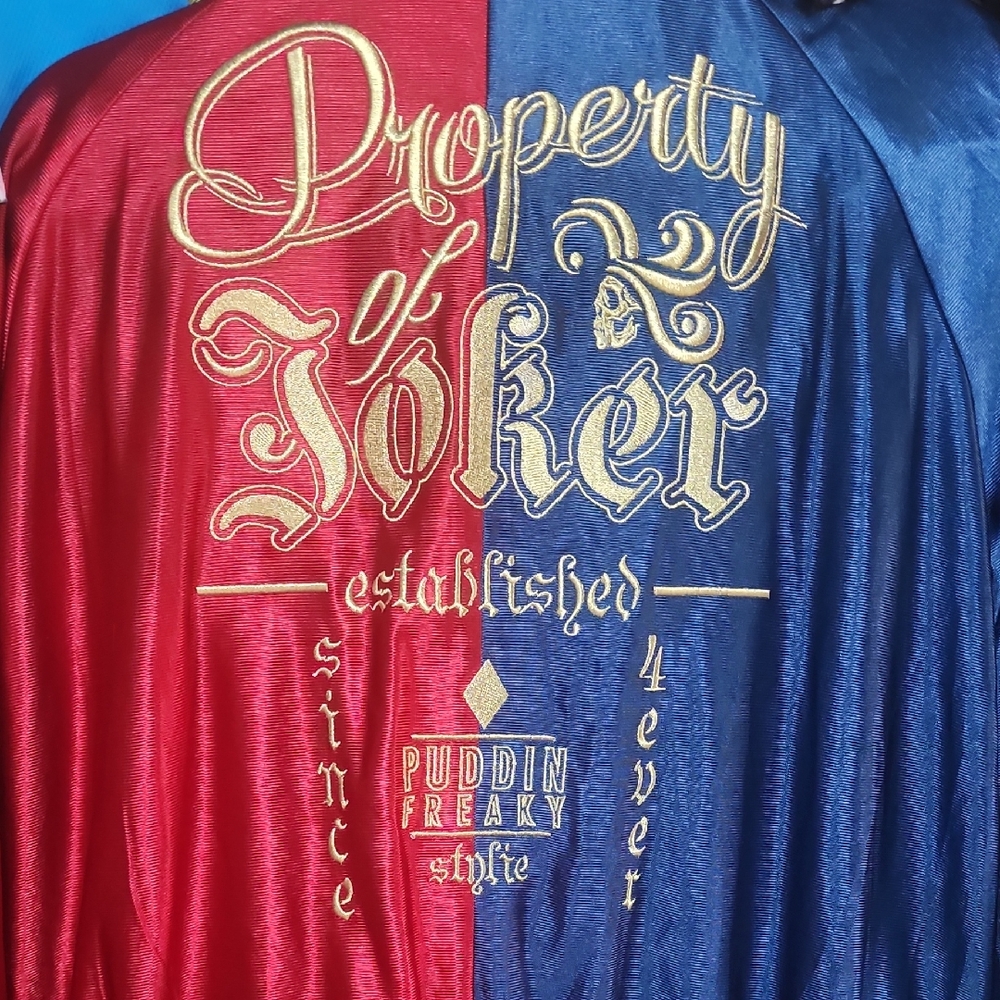 Hot Topic Red and Blue Harley Quinn Suicide Squad Jacket